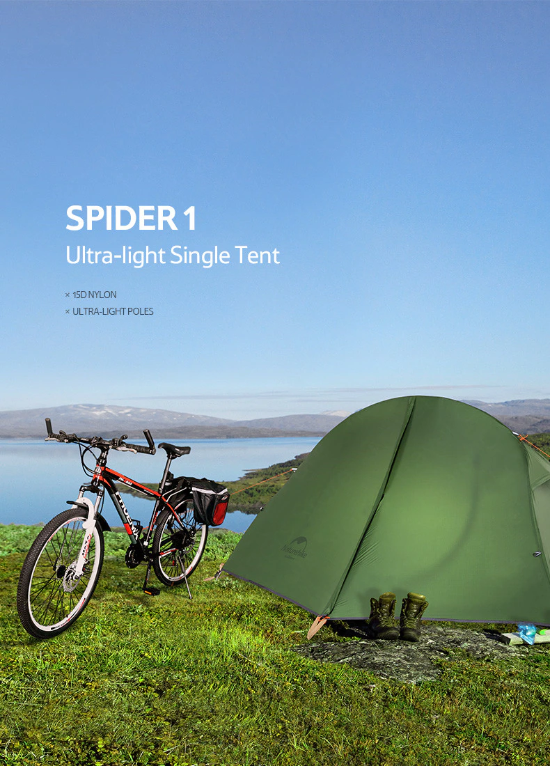 Cheap Goat Tents  Lightweight 20D Silicone Cycling Tent Portable Single Camping Tent Outdoor Backpack Tent With Free Mat   